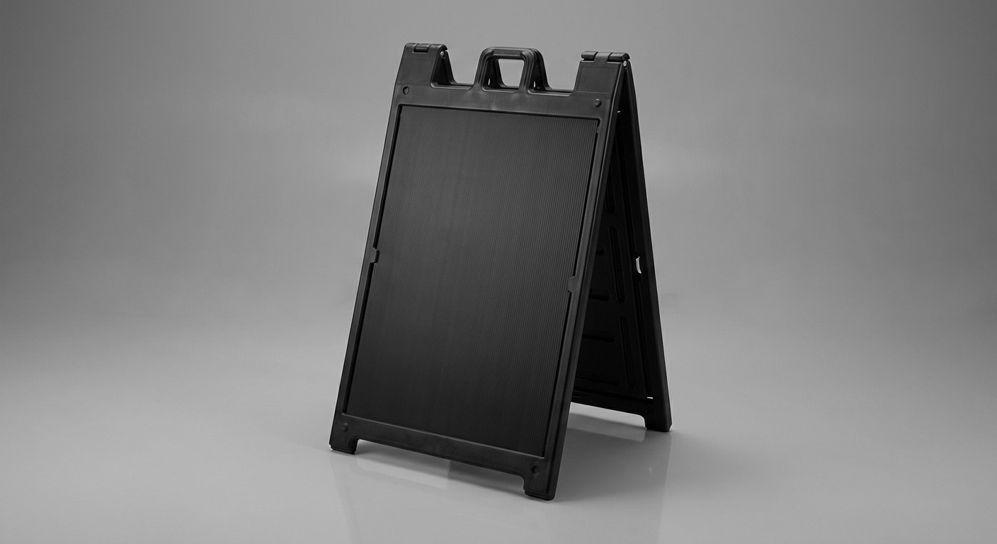Black signicade hardware at an angle | Banners.com
