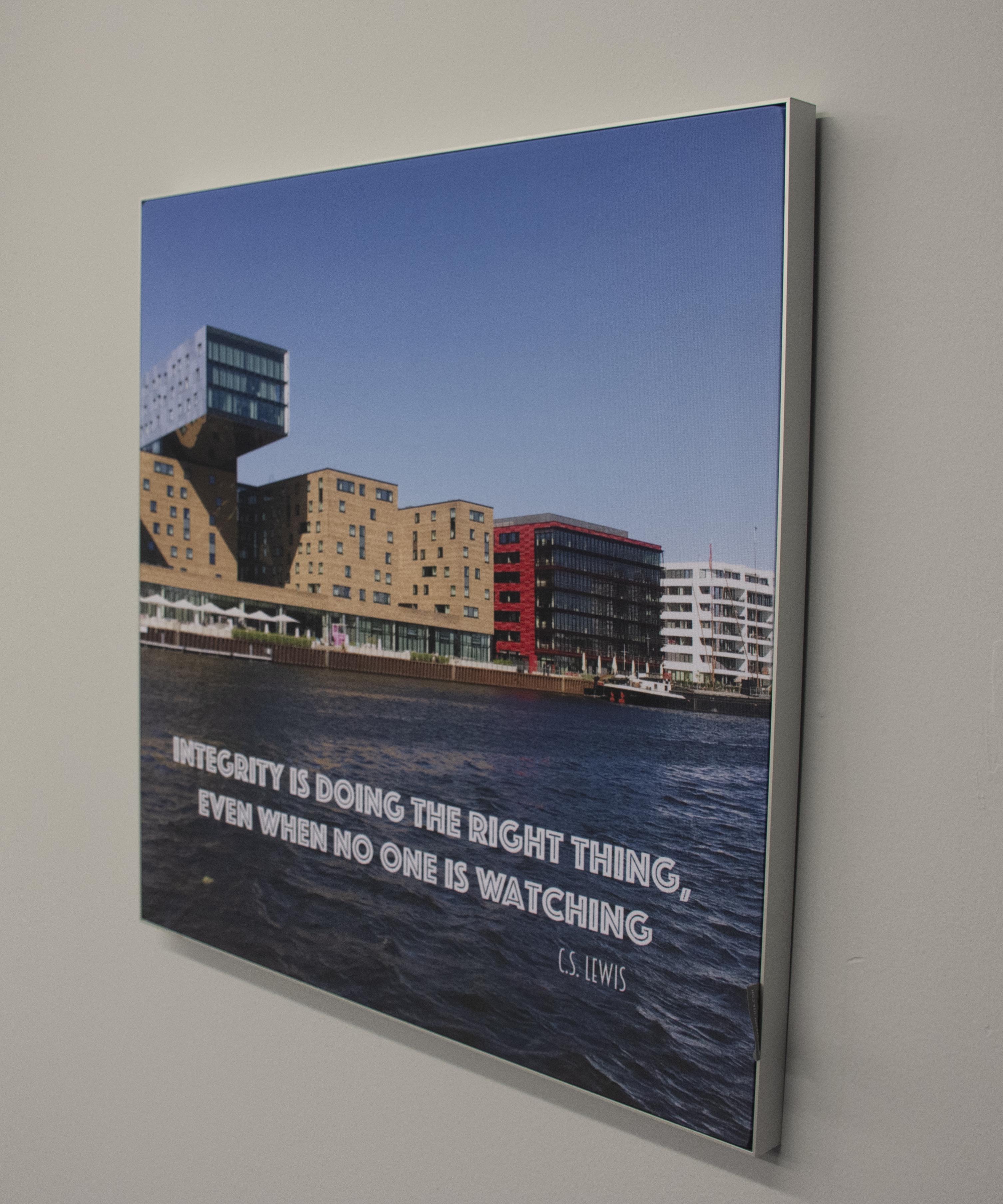 Silicone Edge Graphic Photo Frame displayed on wall