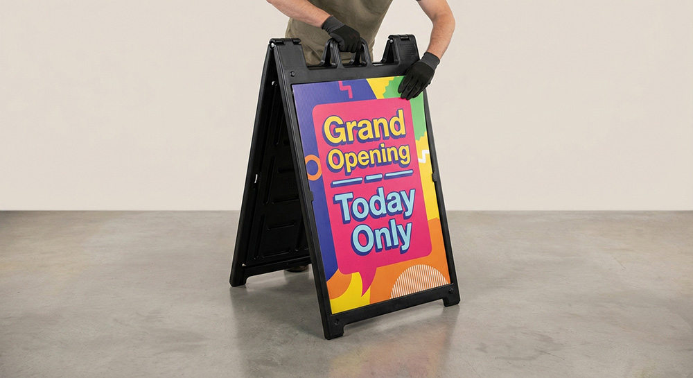 Black signicade grand opening replacement sign | Banners.com