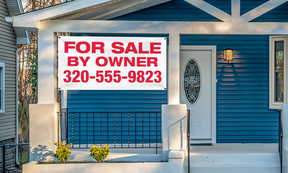 Custom bulk banner listing a house for sale