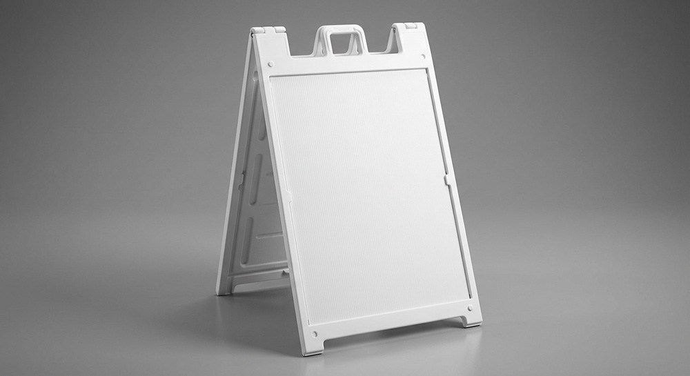 White signicade hardware at an angle | Banners.com