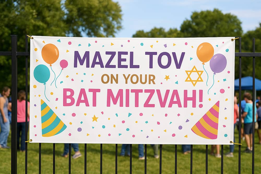 custom bat mitzvah banner