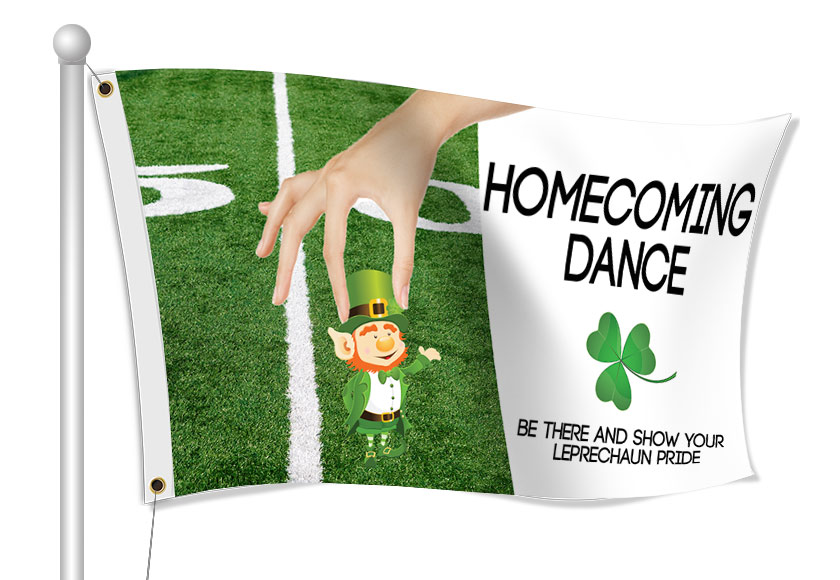 Custom homecoming fabric flag