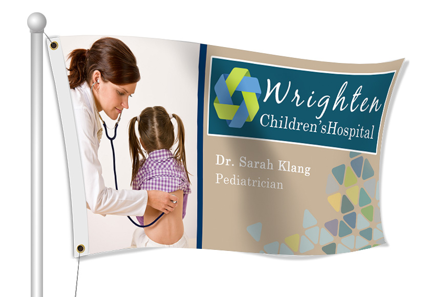 Custom Hospital fabric flag