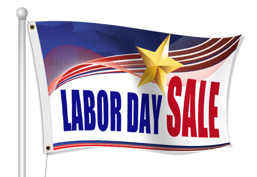 Custom labor day fabric flags