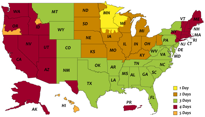 US Shipping Map