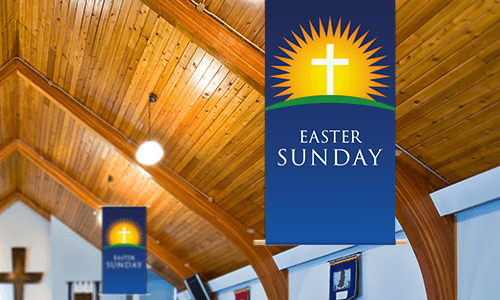 Easter Sunday Fabric Church Banner
